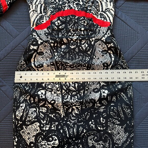 Prabal Gurung Lace Print Fall 2011 dress 8 Sarah Jessica Parker black/cream/red - Picture 12 of 16